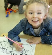 Student in a Kindergarten class